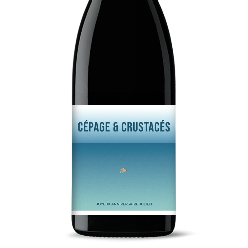 Bouteille de vin personnalisée - Anniversaire Crustacés | Picrate