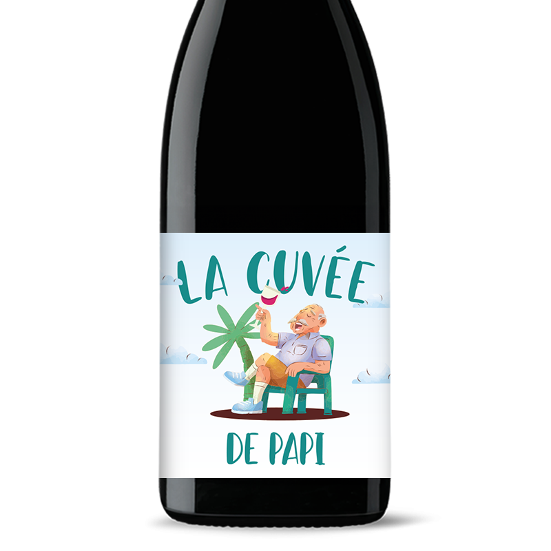 Bouteille de vin personnalisée - Cuvée de Papi | Picrate