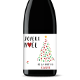 Bouteille de vin personnalisée - Noël Sapin Coeurs | Picrate