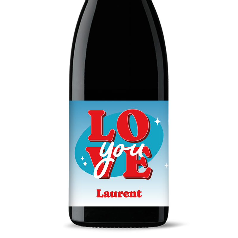 Bouteille de vin personnalisée - St-Valentin