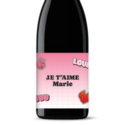 Bouteille de vin personnalisée - St-Valentin