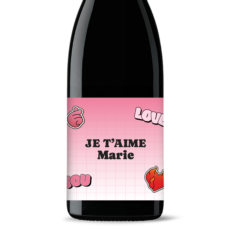 Bouteille de vin personnalisée - St-Valentin