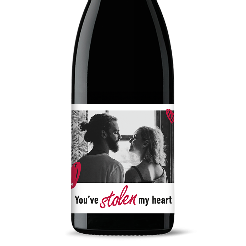 Bouteille de vin personnalisée - St-Valentin