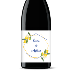 Bouteille de vin personnalisée - Mariage Coton Or | Picrate