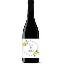 Bouteille de vin personnalisée - Mariage Coton Or | Picrate