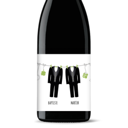 Bouteille de vin personnalisée - Mariage Coton Or | Picrate