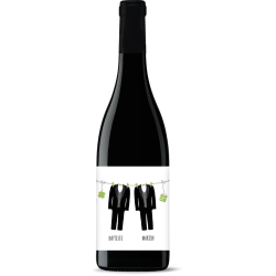 Bouteille de vin personnalisée - Mariage Coton Or | Picrate