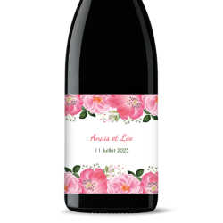 Bouteille de vin personnalisée - Mariage Coton Or | Picrate