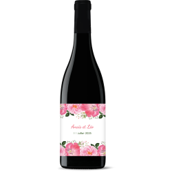 Bouteille de vin personnalisée - Mariage Coton Or | Picrate