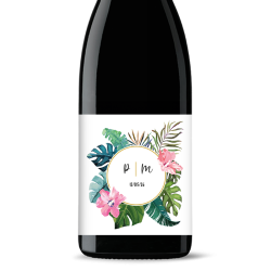 Bouteille de vin personnalisée - Mariage Coton Or | Picrate