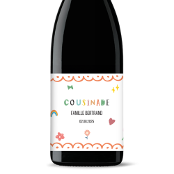 Bouteille de vin personnalisée - Cousinade Couleurs | Picrate