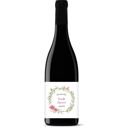 Bouteille de vin personnalisée - Cousinade Couronne Florale | Picrate