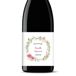 Bouteille de vin personnalisée - Cousinade Couronne Florale | Picrate