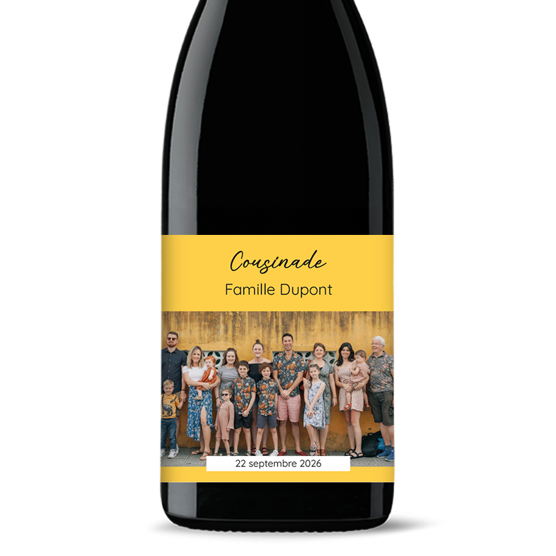 Bouteille de vin personnalisée - Cousinade Photo | Picrate