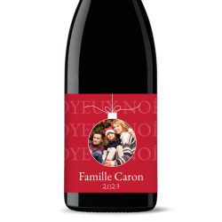 Bouteille de vin personnalisée - Boules de Noël Rouge | Picrate