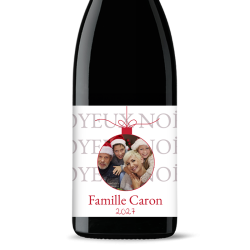 Bouteille de vin personnalisée - Boules de Noël Blanche | Picrate