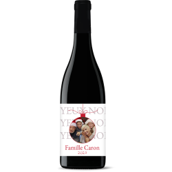 Bouteille de vin personnalisée - Boules de Noël Blanche | Picrate