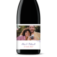 Bouteille de vin personnalisée - Mariage fleurs photo | Picrate