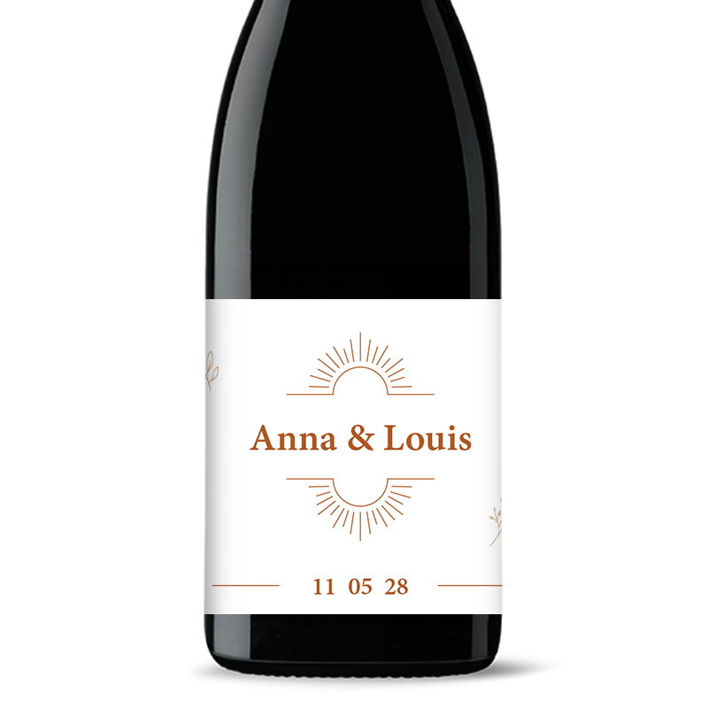 Bouteille de vin personnalisée - Mariage soleil | Picrate