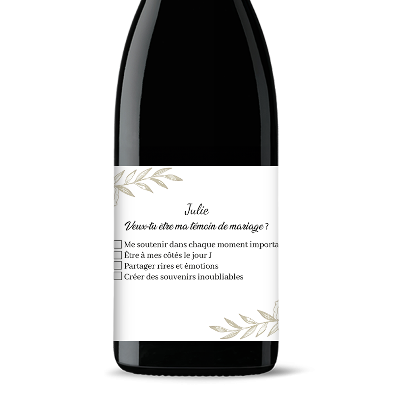 Bouteille de vin personnalisée - Check Témoin | Picrate