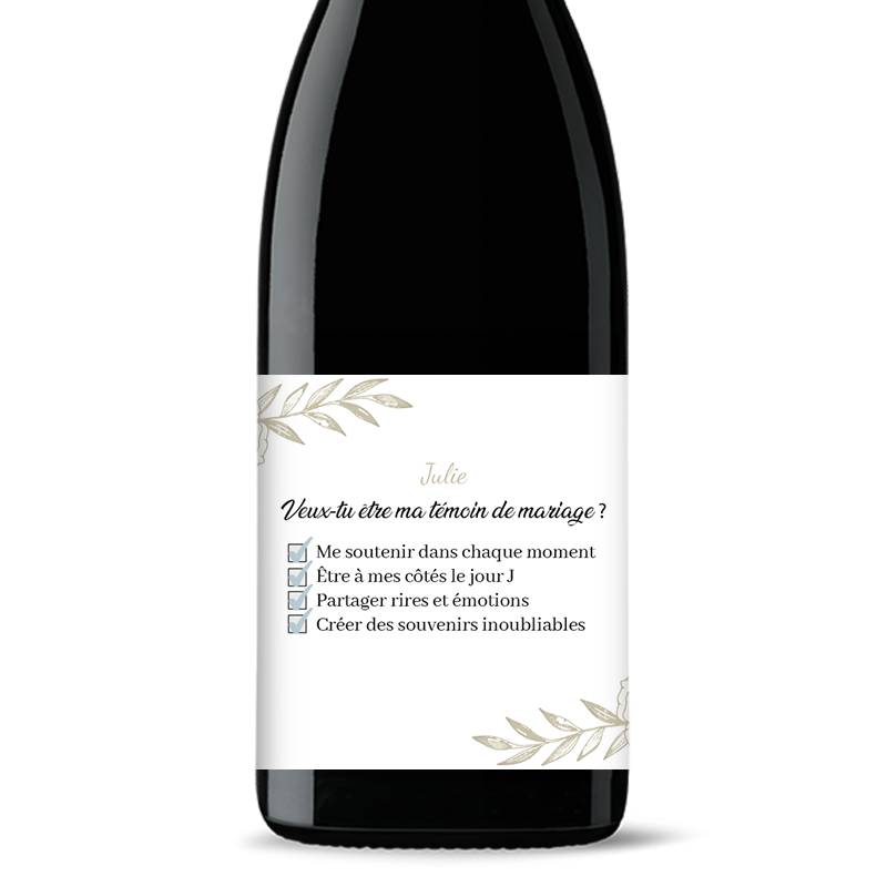 Bouteille de vin personnalisée - Check Témoin | Picrate