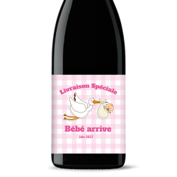 Bouteille de vin personnalisée - Annonce Grossesse Cigogne | Picrate