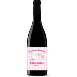 Bouteille de vin personnalisée - Annonce Grossesse Cigogne | Picrate