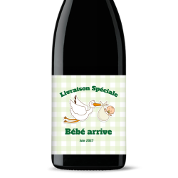 Bouteille de vin personnalisée - Annonce Grossesse Cigogne | Picrate