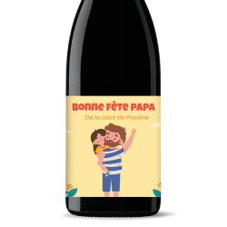Bouteille de vin personnalisée - Bonne Fête Papa Fille | Picrate