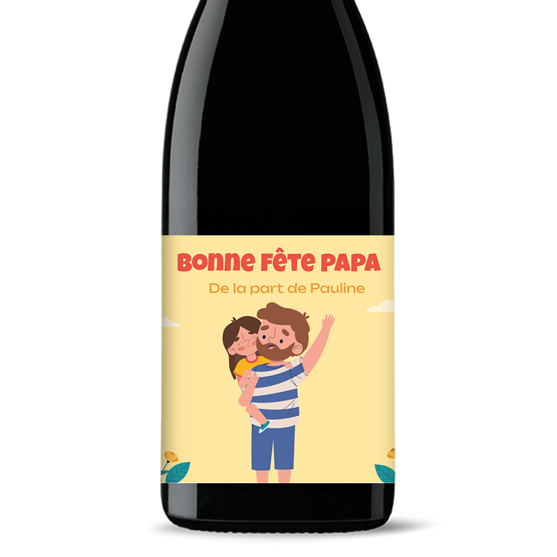 Bouteille de vin personnalisée - Bonne Fête Papa Fille | Picrate