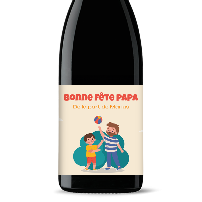 Bouteille de vin personnalisée - Bonne Fête Papa Garçon | Picrate