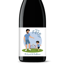 Bouteille de vin personnalisée - Bonne Fête Papa Foot | Picrate
