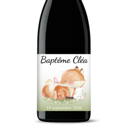 Bouteille de vin personnalisée - Baptême Renard | Picrate