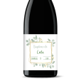 Bouteille de vin personnalisée - Baptême Couronne Eucalyptus | Picrate