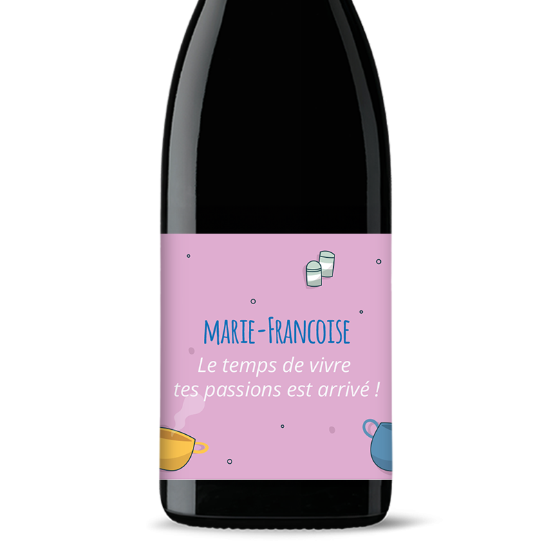 Bouteille de vin personnalisée - Passion Cuisine Retraite | Picrate