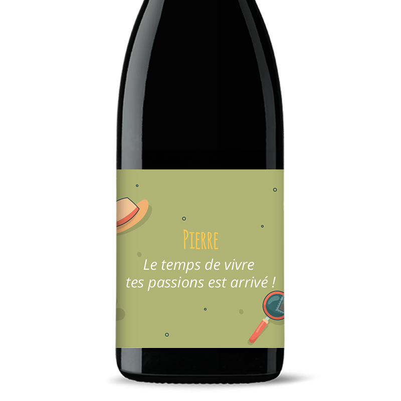 Bouteille de vin personnalisée - Passion Voyage Retraite | Picrate