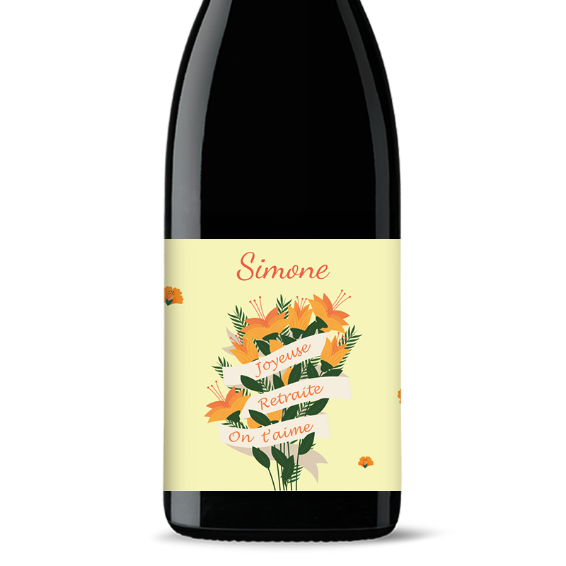 Bouteille de vin personnalisée - Bouquet de fleurs | Picrate