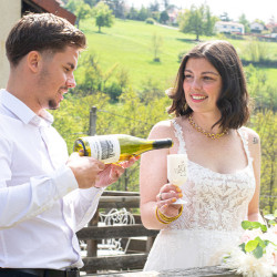 Bouteille de vin personnalisée - Mariage Champêtre Roses | Picrate