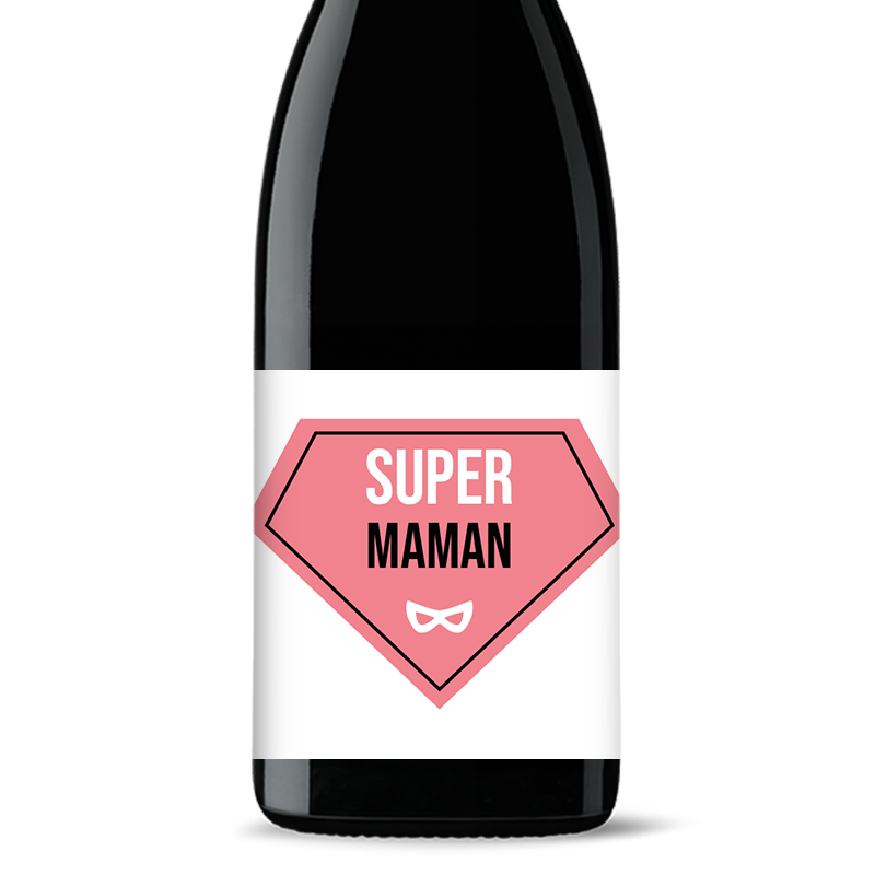 Bouteille de vin personnalisée - Super Maman | Picrate