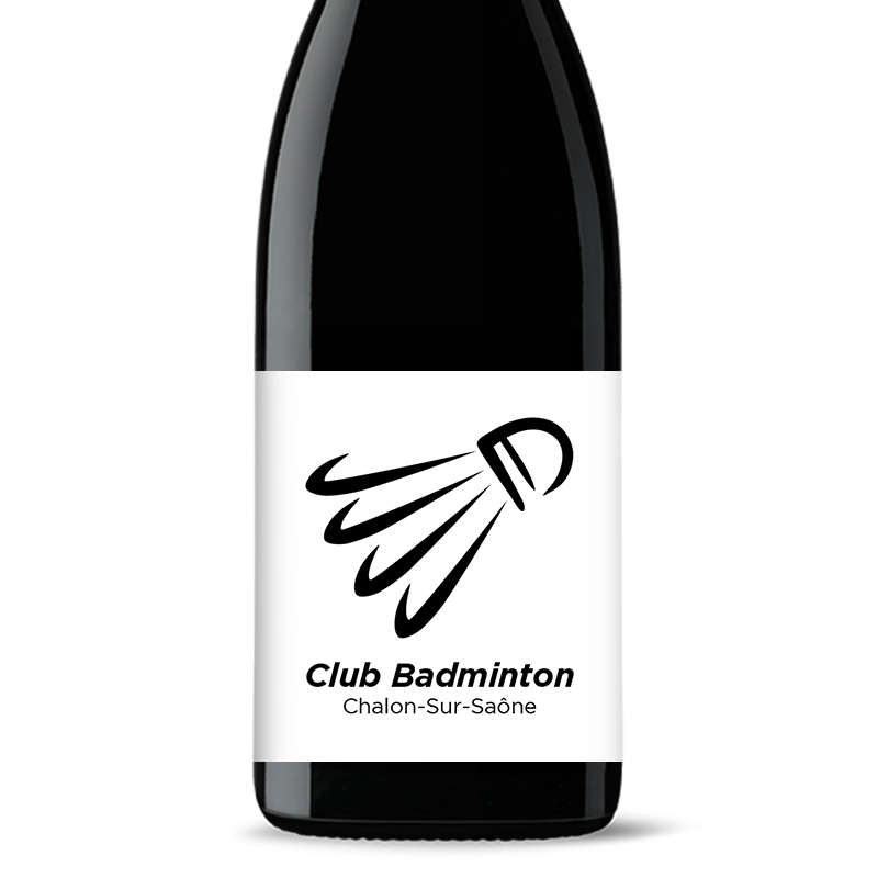 Bouteille de vin personnalisée - Club de Badminton | Picrate