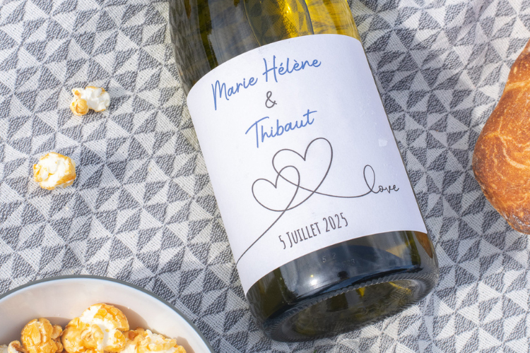 Bouteille de vin peronnalise mariage