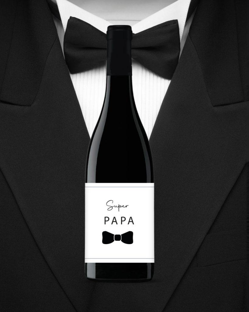Bouteille de vin personnalisée pour la fête des Pères