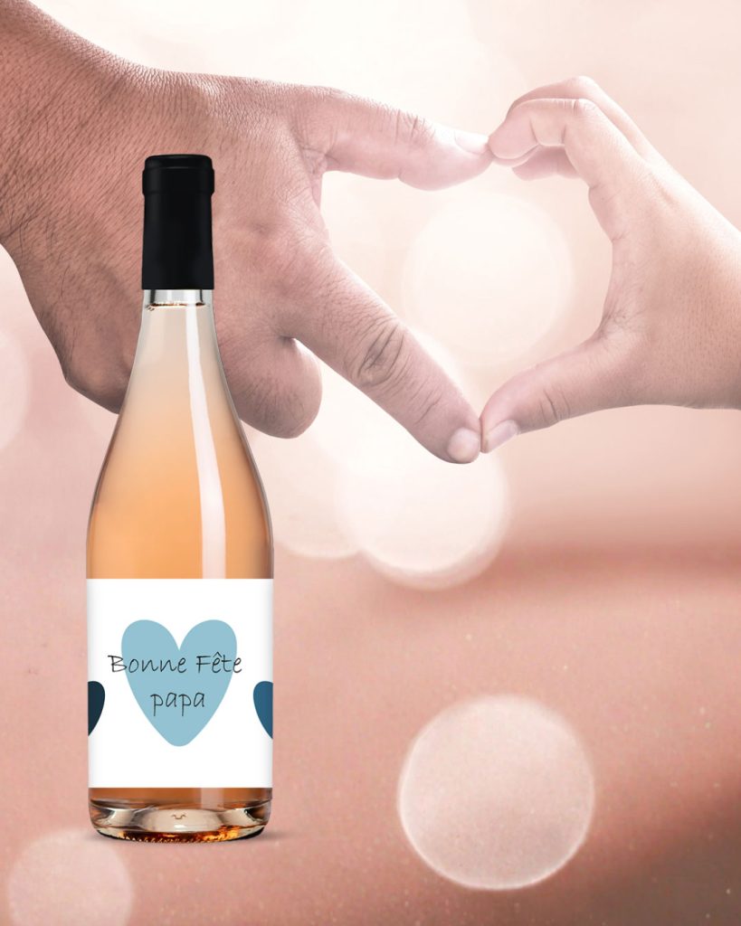 Bouteilles de vin personnalisees pour la fete des Peres