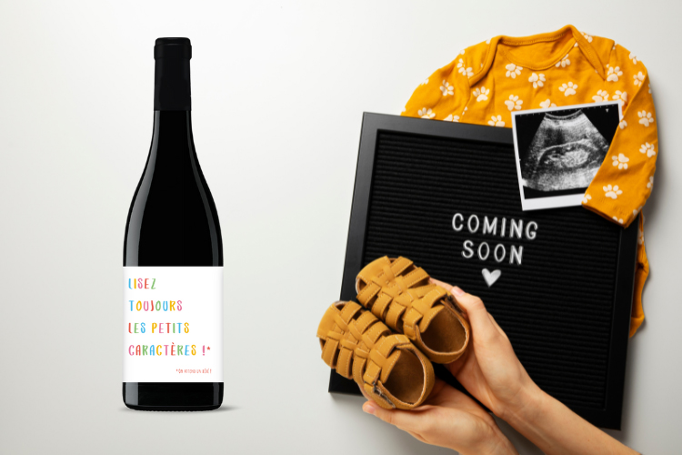Etiquette personnalisée annonce grossesse