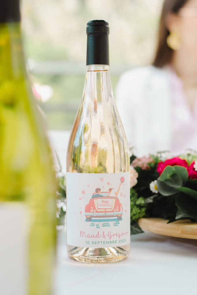 Bouteille de vin personnalisée mariage