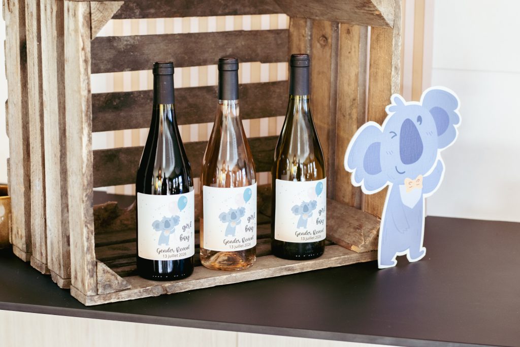 Bouteilles de vin personnalisées Gender Reveal