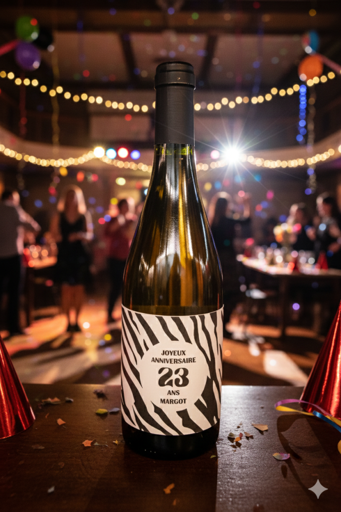 Bouteille de vin personnalisée pour un anniversaire