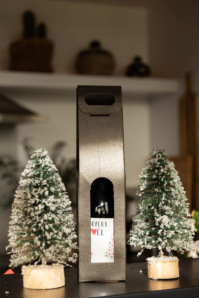 Bouteilles de vin personnalisées pour Noel